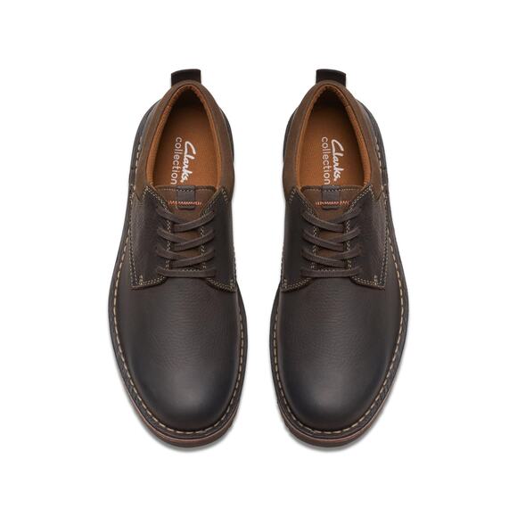 NWT Clarks Men\'s Eastridge Low Oxford Dark Brown Leather – Size 10W